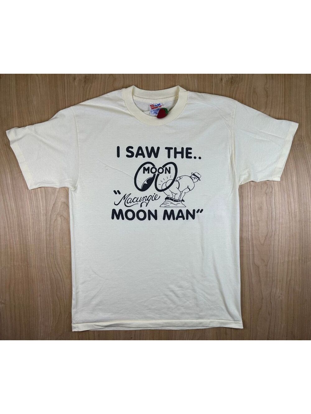 Vintage 90s Moon tshirt Single Stitch hanes mooning butt funny macungie pa large